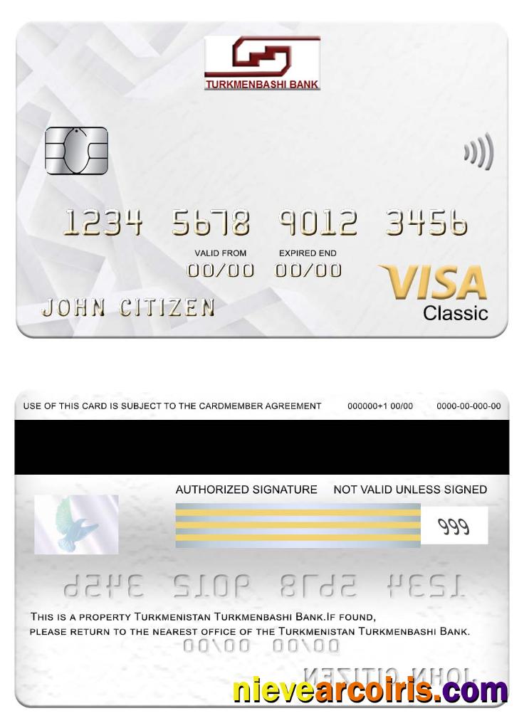 Turkmenistan Turkmenbashi Bank visa classic card